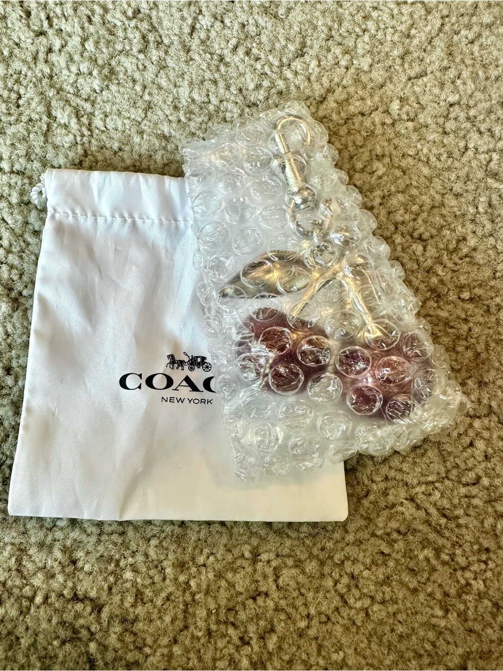 Coach Silver Cherry Charm